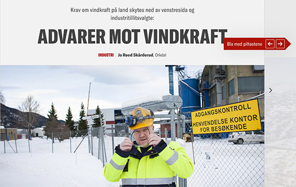 Industriaksjonen advarer mot landbasert vindkraft