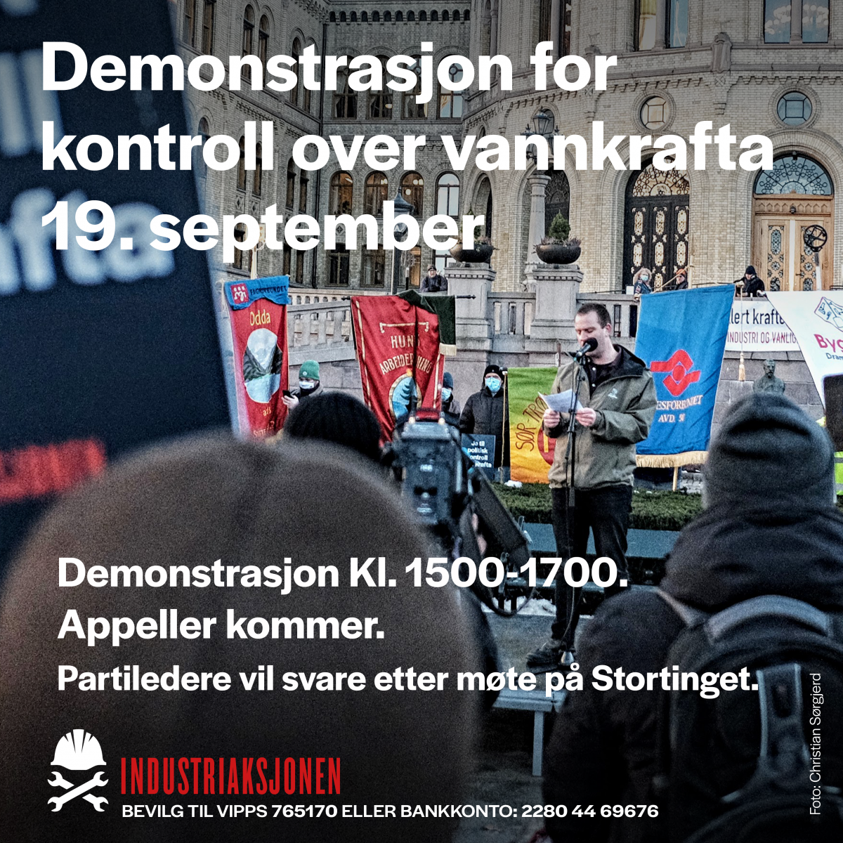 Demonstrasjon for kontroll over vannkrafta 19. september